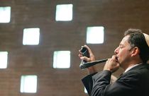 David R. Cohen is the "Baal Jekiah," Hebrew for the shofar trumpeter, at Temple-Kol Ami in Beachwood, Ohio during Rosh Hashanah