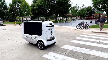 Global mobility technology company Magna has developed an electric autonomous pizza delivery robot, aiming to reduce last mile delivery costs and carbon emissions in cities.
