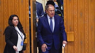 Le ministre russe des Affaires étrangères arrivant à la réunion du Conseil de sécurité de l'Onu sur la situation en Ukraine, jeudi 22 septembre 2022. 