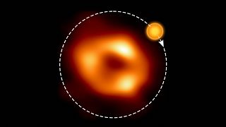 صورة ثابتة للثقب الأسود في مركز مجرة درب التبانة مقدمة من المرصد الأوروبي الجنوبي. 