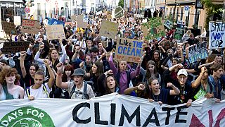 Des militants pour le climat lors d'une manifestation du mouvement Fridays For Future à Munich, en Allemagne, le vendredi 23 septembre 2022. 