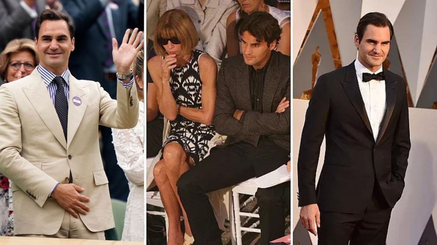 Louis Vuitton - Anna Wintour and Roger Federer at the Louis