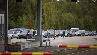 Очередь автомобилей на российско-финской границе 23 сентября 2022 года