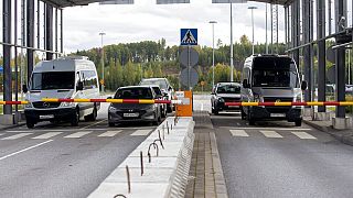 Control de carretera en Finlandia. 
