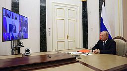 Vladímir Putin en una videoconferencia