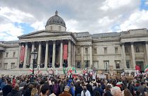 Several hundred people gathered in London on Saturday for the protest