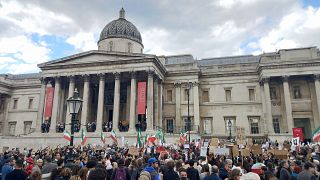 Several hundred people gathered in London on Saturday for the protest
