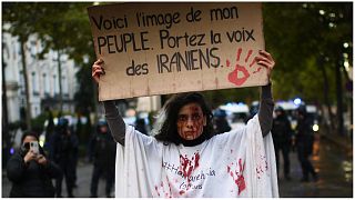 متظاهرة في باريس تقف أمام شرطة مكافحة الشغب 25/09/2022