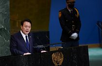 Güney Kore Devlet Başkanı Yoon Suk-yeol, hafta BM Genel Kurulu'na hitap ederken