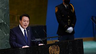 Güney Kore Devlet Başkanı Yoon Suk-yeol, hafta BM Genel Kurulu'na hitap ederken