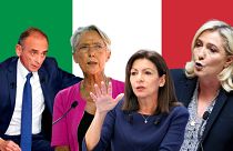 De gauche à droite, Eric Zemmour, Elisabeth Borne, Anne Hidalgo, Marine le Pen. Les leaders politiques français se sont exprimés à la suite des élections italiennes
