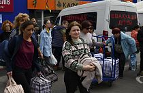 Ucranianos que partem de áreas ocupadas pela Rússia na sequência dos chamados referendos