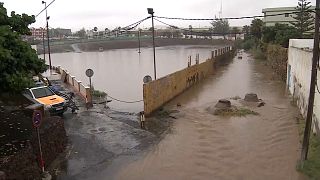 Streets in Telde in Gran Canaria were flooded over the weekend.