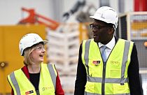 British Prime Minister Liz Truss and Chancellor of the Exchequer Kwasi Kwarteng visit Berkeley Modular, in Northfleet, Kent, Britain,Friday, Sept. 23, 2022.