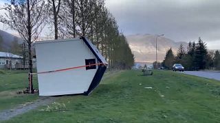 Schäden durch Sturm auf Island