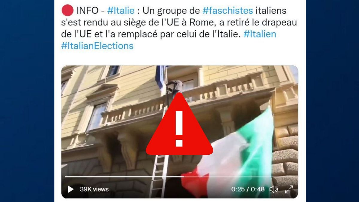 The old video was re-sahred after Italy's election on both Facebook and Twitter.