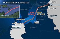 Mappa dei gasdotti Nord Stream 1 e 2