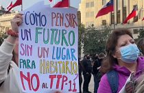 Activistas medioambientales protestan en Chile contra el TPP11 