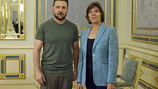 Rencontre entre Catherine Colonna et Volodymyr Zelensky à Kyiv, le 27/09/2022