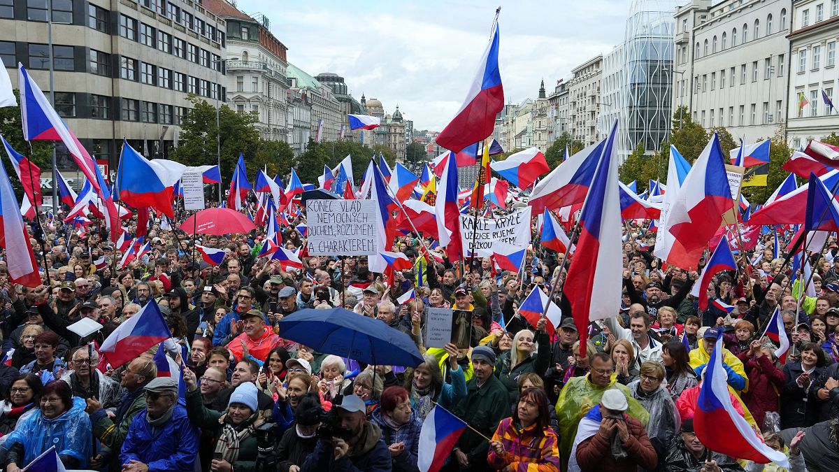 Акция протеста в Праге