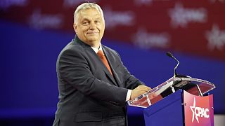 Hungarian Prime Minister Viktor Orban pauses while speaking at the Conservative Political Action Conference (CPAC) in Dallas, Thursday, 4 August 2022. 