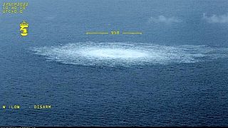  la fuga di gas nel Mar Baltico da Nord Stream fotografata dall'aereo della Guardia Costiera mercoledì 27 settembre 2022
