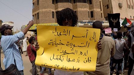 Sudanese protest against military rule in Khartoum.