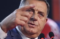 Bosnian Serb member of the Presidency Milorad Dodik speaks during campaign rally in Istocno Sarajevo, 27 September 2022
