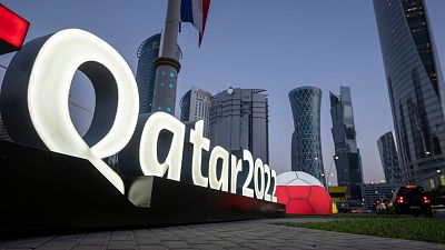 Logotipo do Mundial de 2022 em Doha, no Qatar