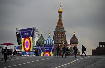 In Moskau wird die Bühne für die Annexions-Feier aufgebaut.