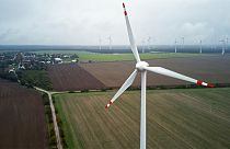 Wind turbine in German town of Feldheim