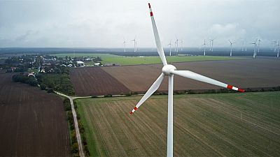 Wind turbine in German town of Feldheim