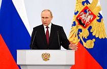 Putyin bejelentés közben