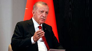 Turkey's President Recep Tayyip Erdogan speaks during a recent summit in Samarkand, Uzbekistan.