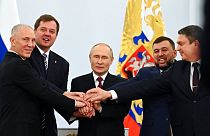 Signing of the treaties making the four regions part of Russia