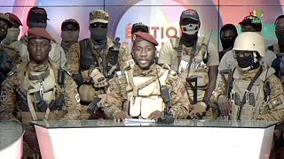 Militares na televisão estatal do Burkina Faso