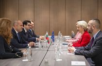 Урсула фон дер Ляйен на встрече с президентом Болгарии Руменом Радевым в Софии