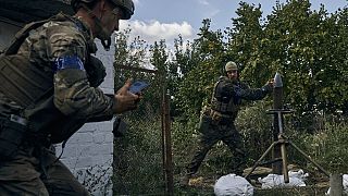 Ukrainische Soldaten an der Front in der Ostukraine