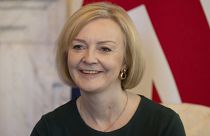 British Prime Minister Liz Truss meets with Denmark's Prime Minister Mette Frederiksen, in 10 Downing Street, London, Saturday, Oct. 1, 2022.