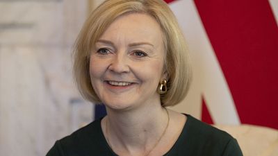 British Prime Minister Liz Truss meets with Denmark's Prime Minister Mette Frederiksen, in 10 Downing Street, London, Saturday, Oct. 1, 2022. 