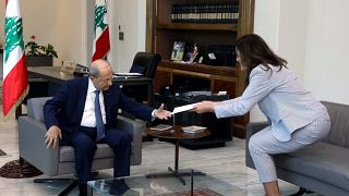 لقاء الرئيس اللبناني ميشال عون مع السفيرة الأمريكية في لبنان في القصر الرئاسي في بعبدا.