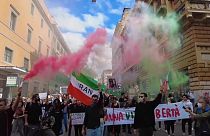 Protesters in Rome in support of Iranian women