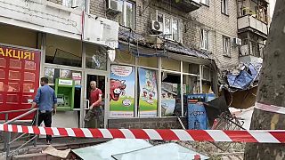 Un bâtiment détruit à Mykolaïv dans le sud de l'Ukraine en octobre.