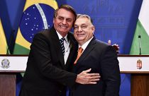 Jair Bolsonaro és Orbán Viktor Budapesten, 2022 februárjában