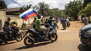 Russlands Fahne in Ouagadoudou in Burkina Faso