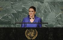Novák Katalin beszédet mond az ENSZ-ben New Yorkban 2022. szeptember 21-én