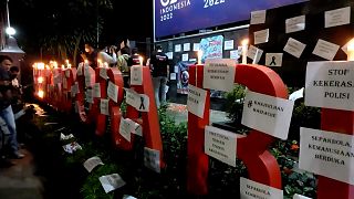 Vigil in Jakarta for victims of football stampede