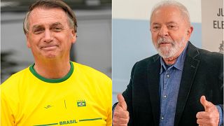 Jair Bolsonaro y Luiz Inácio Lula da Silva, después de votar en las elecciones generales en Sao Paulo, Brasil, el domingo 2 de octubre de 2022.