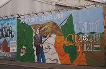Republican mural on a "peace wall" in Belfast, United Kingdom