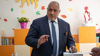 Former Bulgarian Prime Minister Boyko Borissov casts his ballot in the town of Bankya, Bulgaria, Sunday, Oct. 2, 2022.